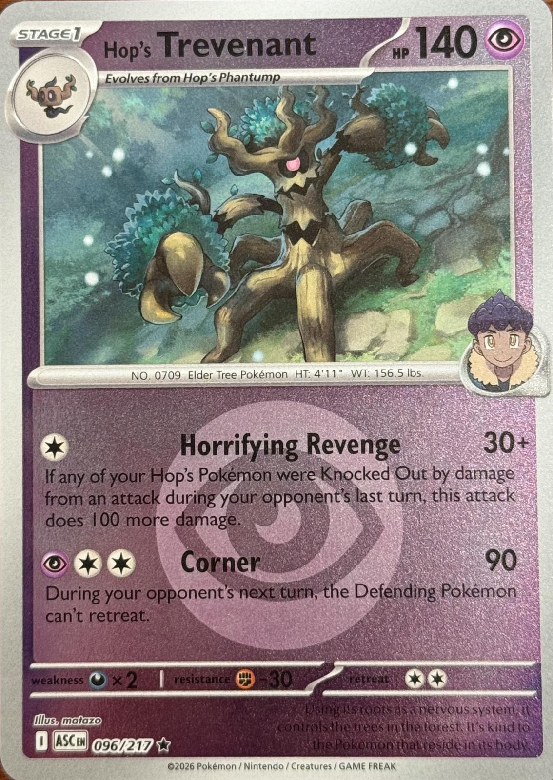 Ascended Heroes Hop's Trevenant [Energy] Pokémon card